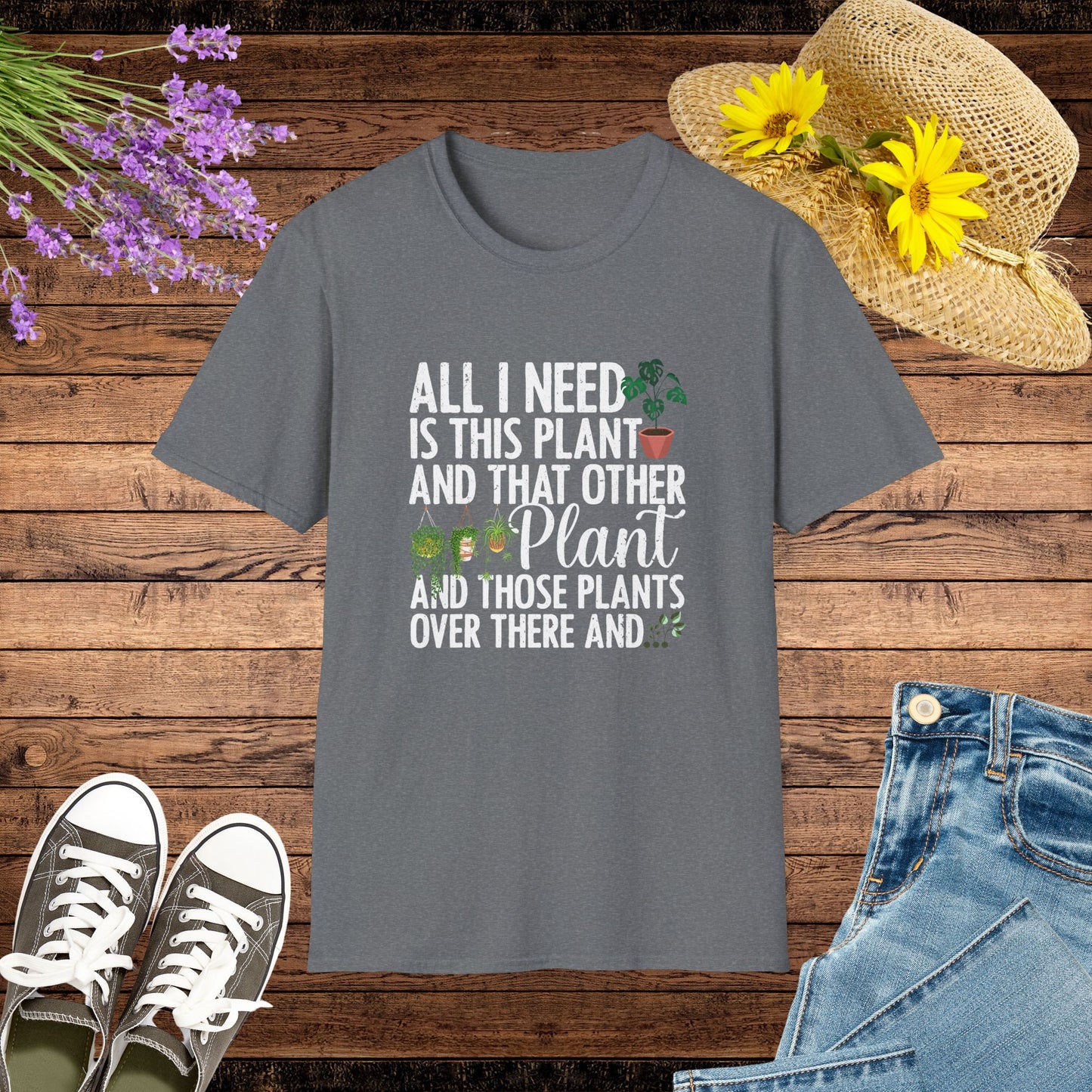 All I need Is This Plant Botanical Vibes Unisex Softstyle T-Shirt - Perfect for Plant Lovers