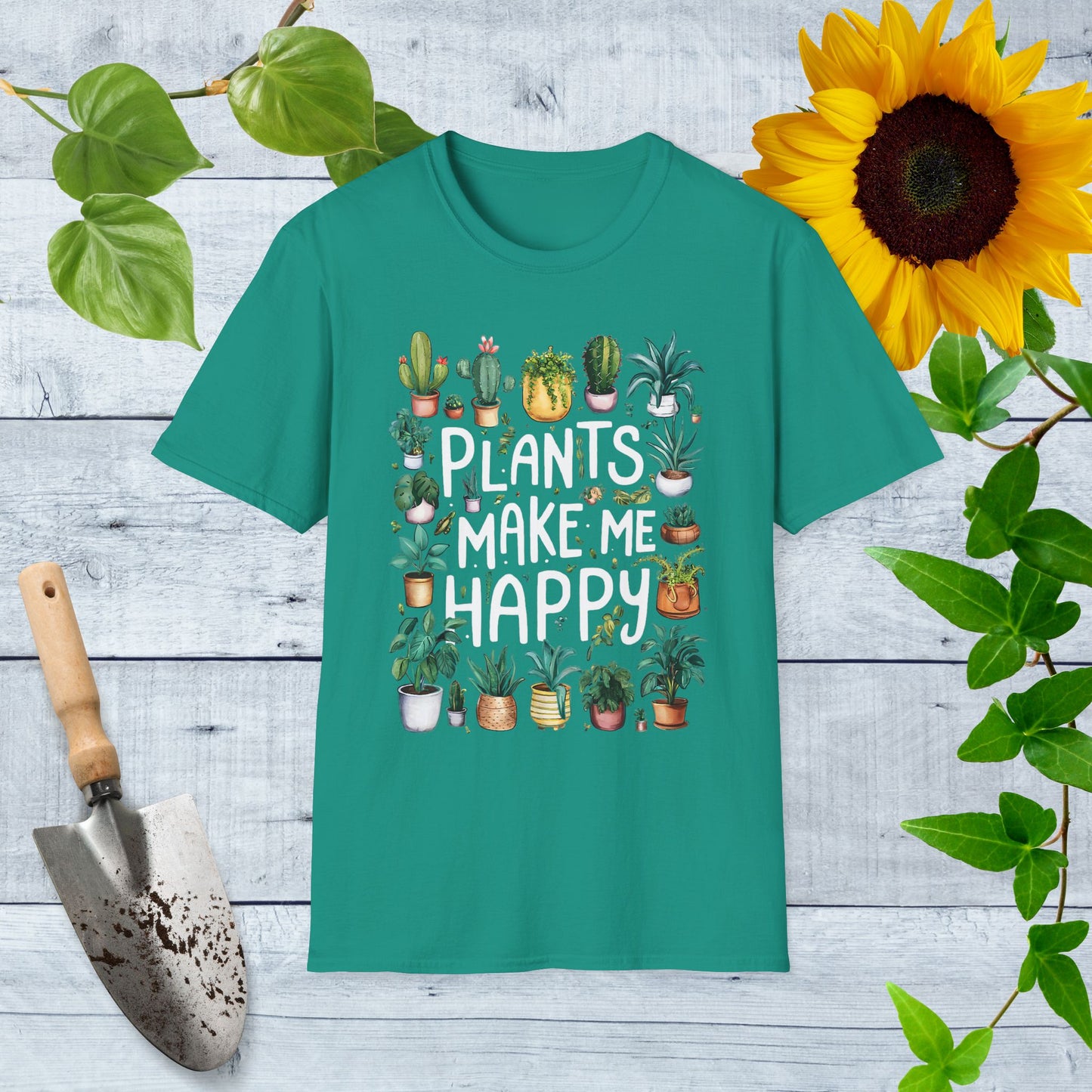 Plants Make Me Happy Unisex Softstyle T-Shirt – Perfect for Plant Lovers