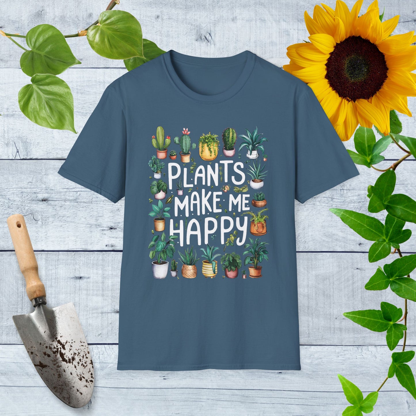 Plants Make Me Happy Unisex Softstyle T-Shirt – Perfect for Plant Lovers