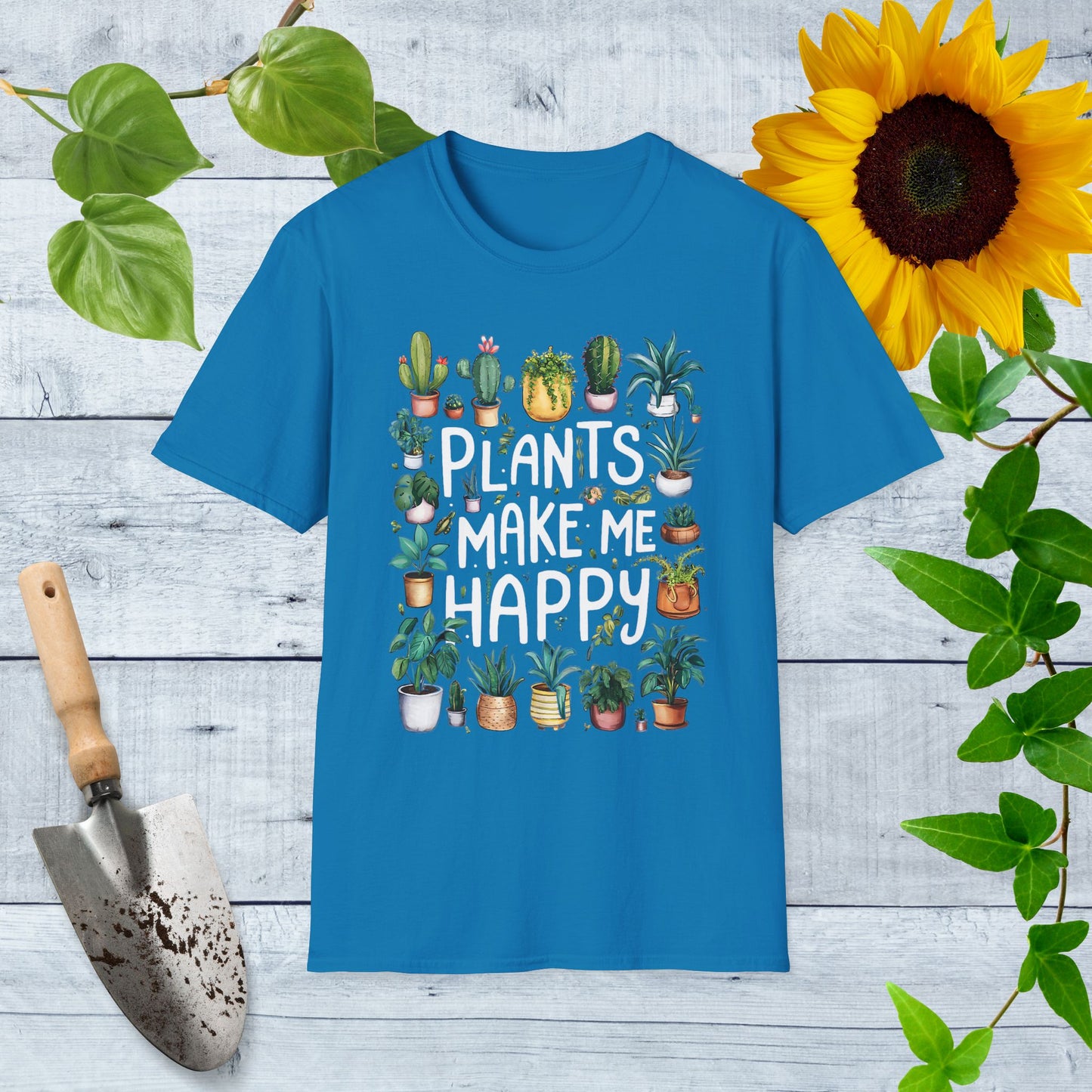 Plants Make Me Happy Unisex Softstyle T-Shirt – Perfect for Plant Lovers