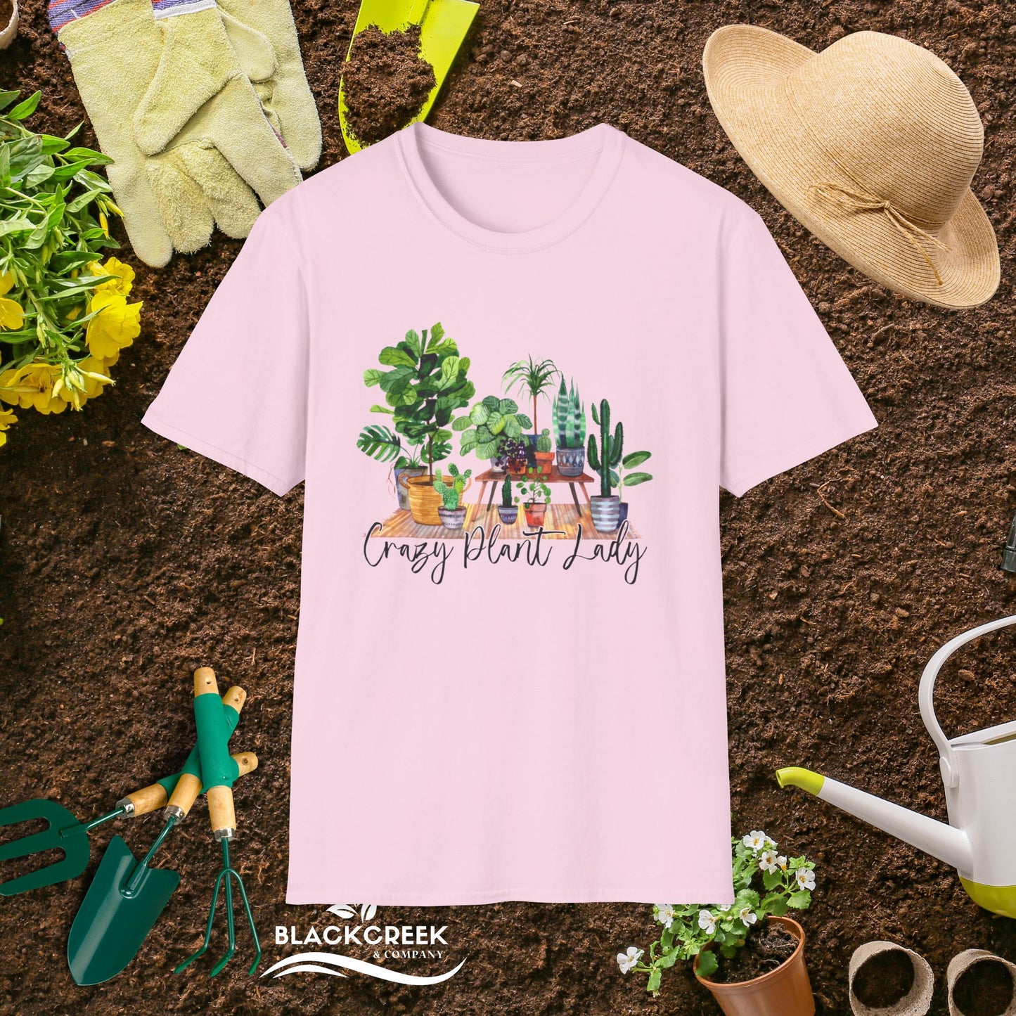 Crazy Plant Lady Unisex Softstyle T-Shirt - Perfect Gift for Gardeners & Plant Lovers