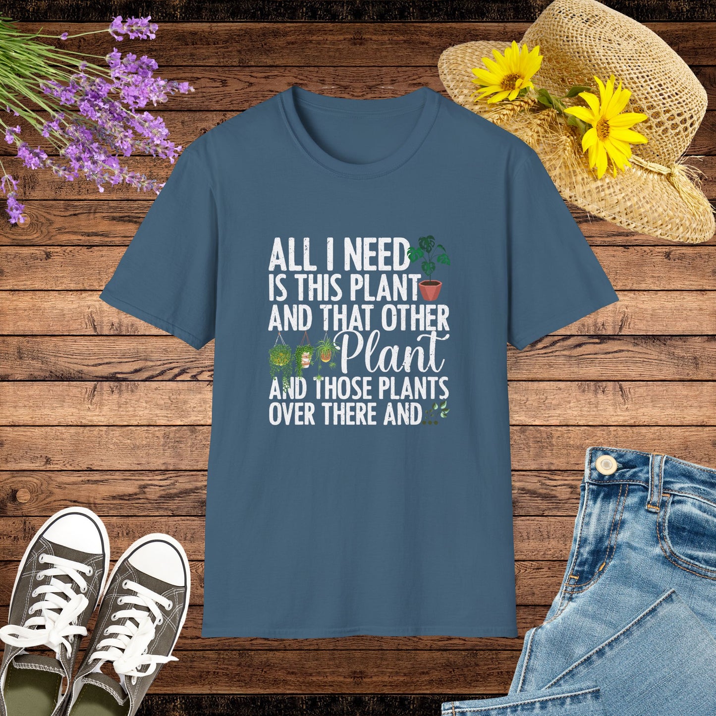 All I need Is This Plant Botanical Vibes Unisex Softstyle T-Shirt - Perfect for Plant Lovers