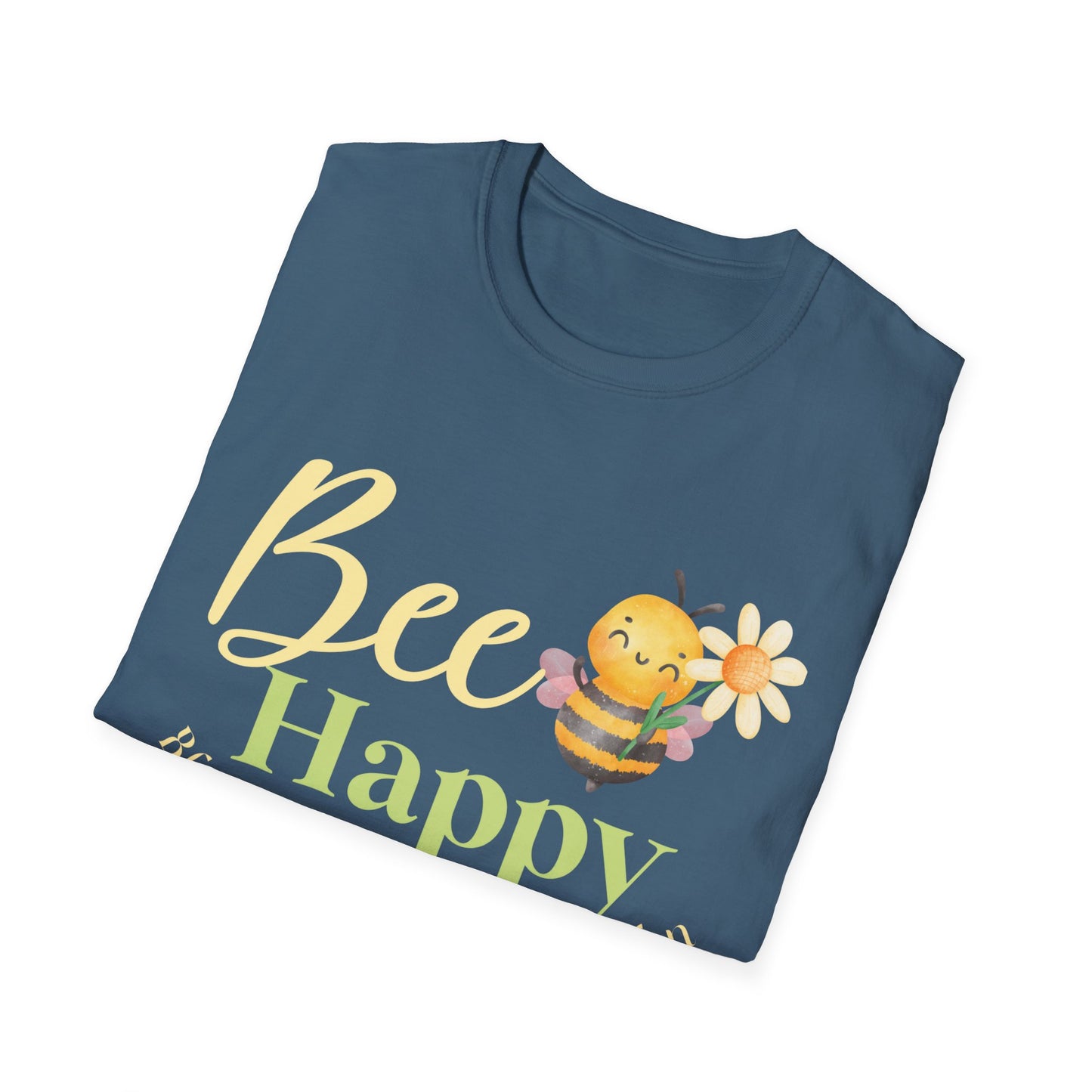 Blackcreek Nursery Bee Happy Unisex Softstyle T-Shirt – Garden & Nature Theme