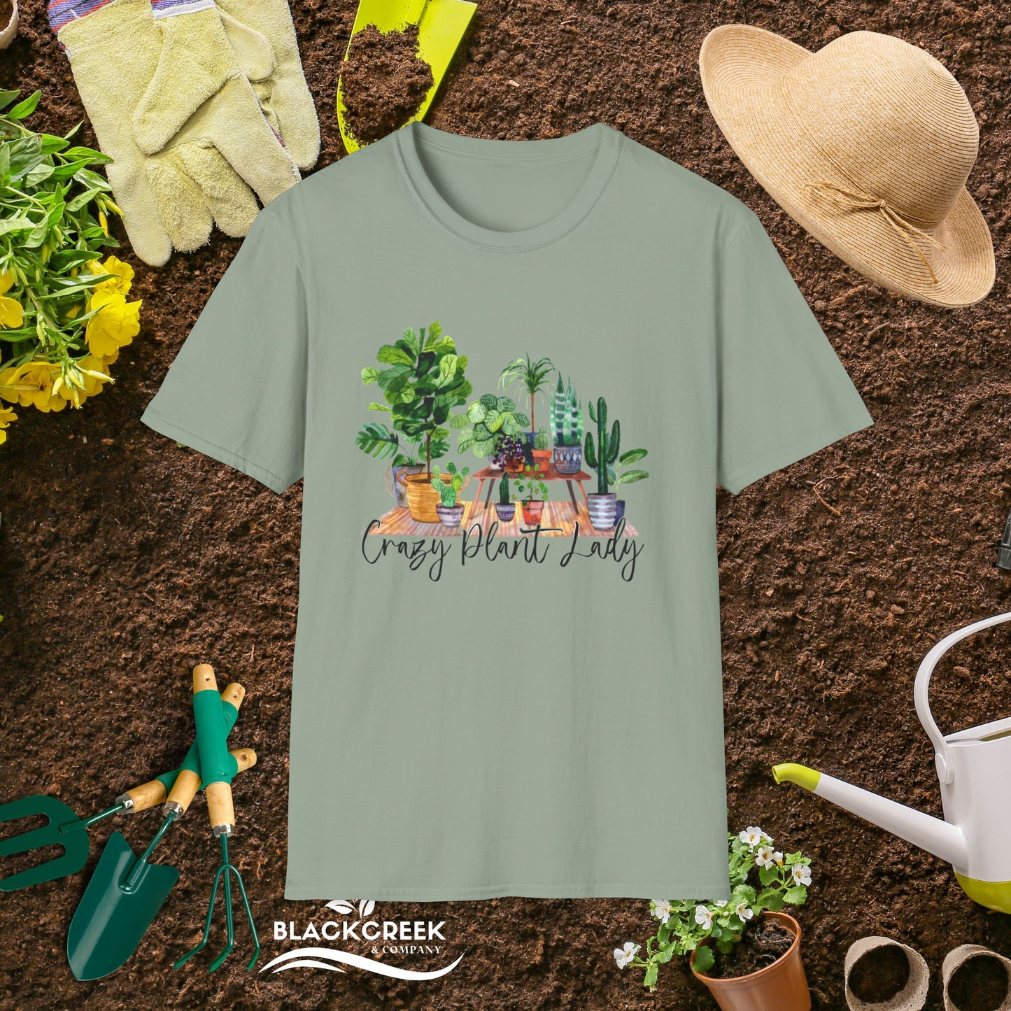 Crazy Plant Lady Unisex Softstyle T-Shirt - Perfect Gift for Gardeners & Plant Lovers