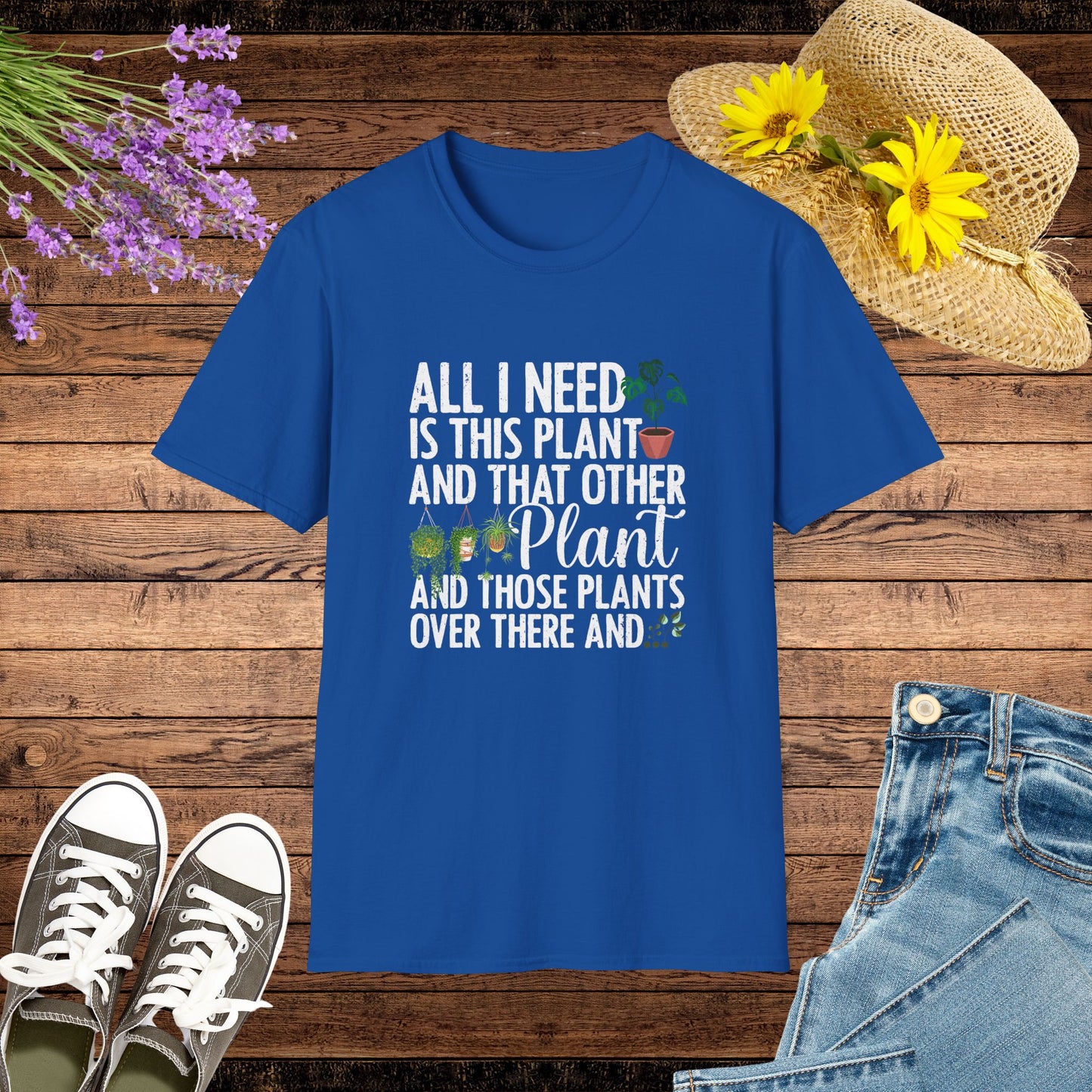 All I need Is This Plant Botanical Vibes Unisex Softstyle T-Shirt - Perfect for Plant Lovers