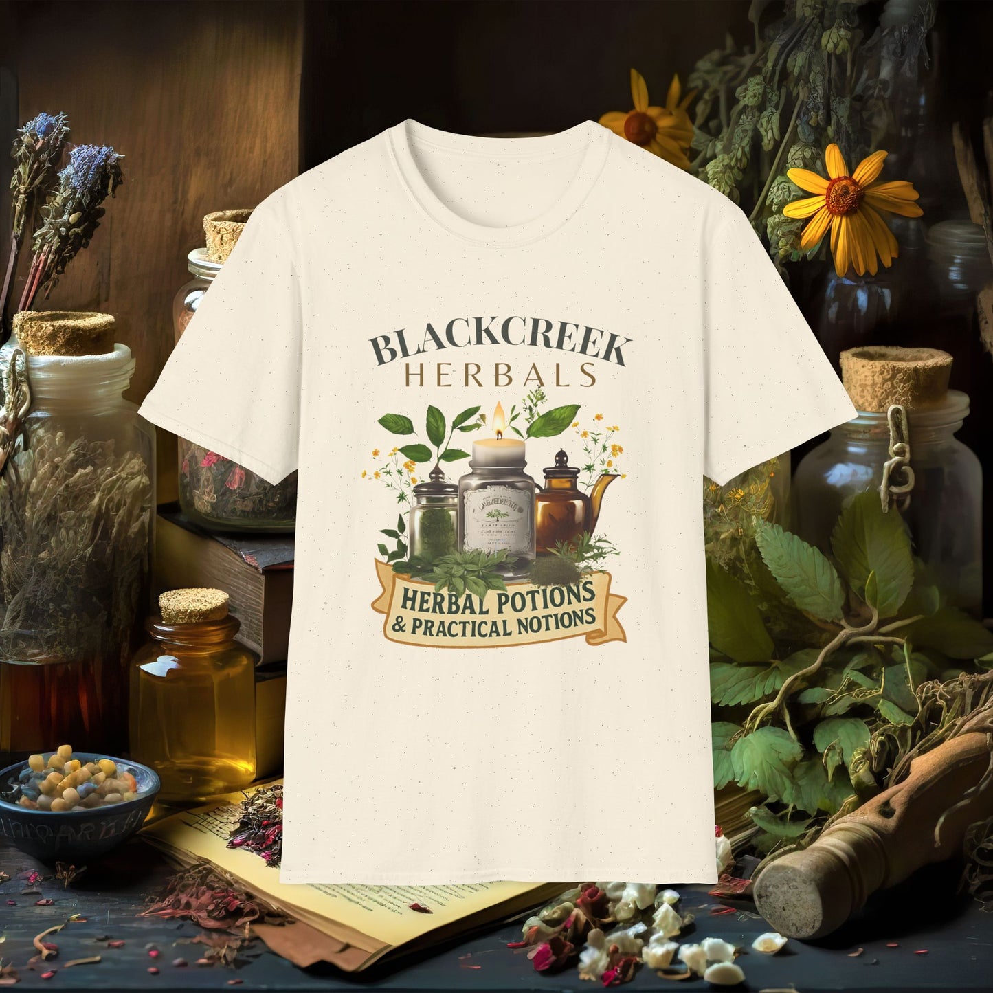 Herbalist T-Shirt - Whimsical Blackcreek Herbals Design