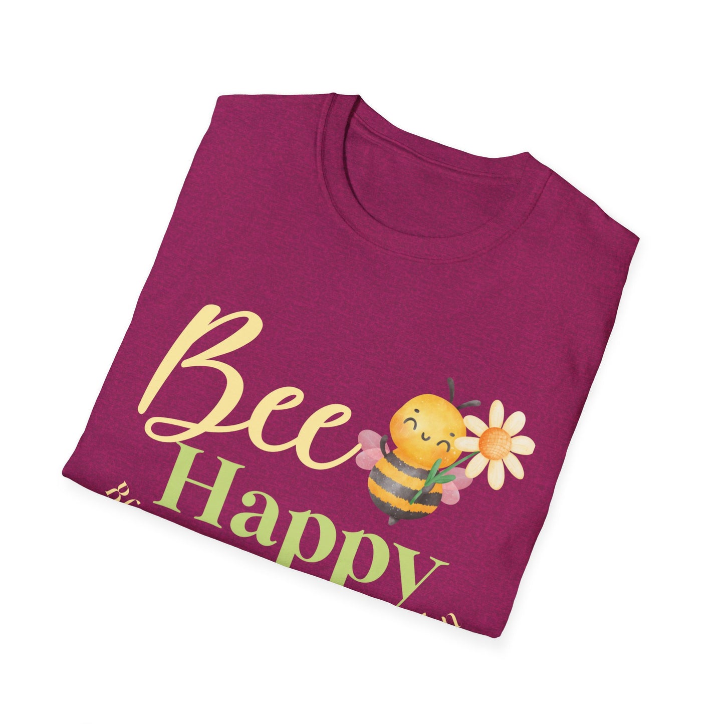 Blackcreek Nursery Bee Happy Unisex Softstyle T-Shirt – Garden & Nature Theme