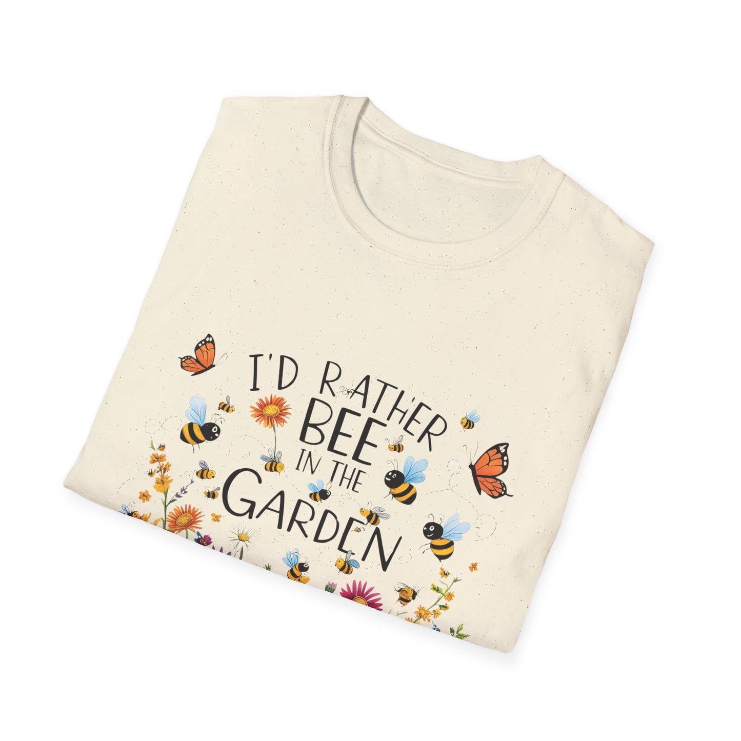 Garden Lover's Unisex T-Shirt, Nature Gift, Bee in the Garden Tee, Floral Shirt, Spring Fashion, Eco-Friendly Apparel