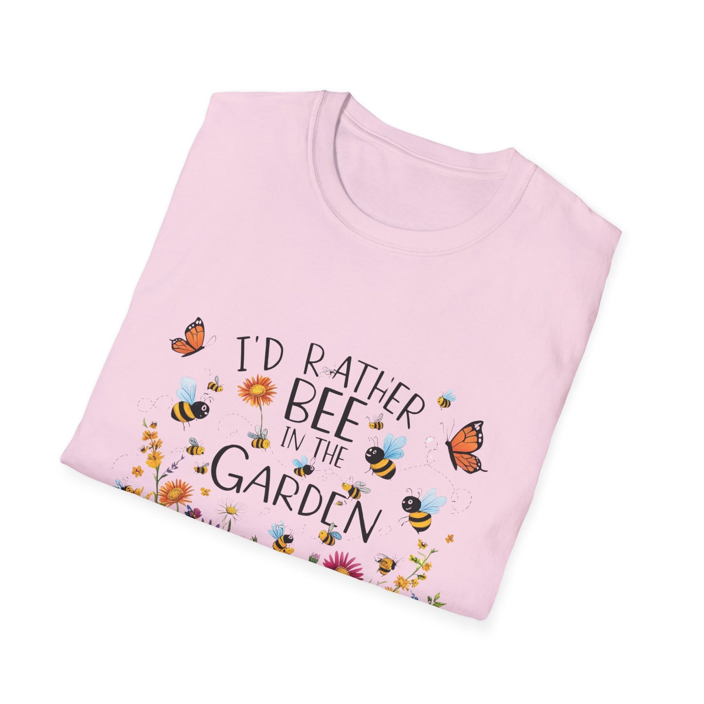 Garden Lover's Unisex T-Shirt, Nature Gift, Bee in the Garden Tee, Floral Shirt, Spring Fashion, Eco-Friendly Apparel