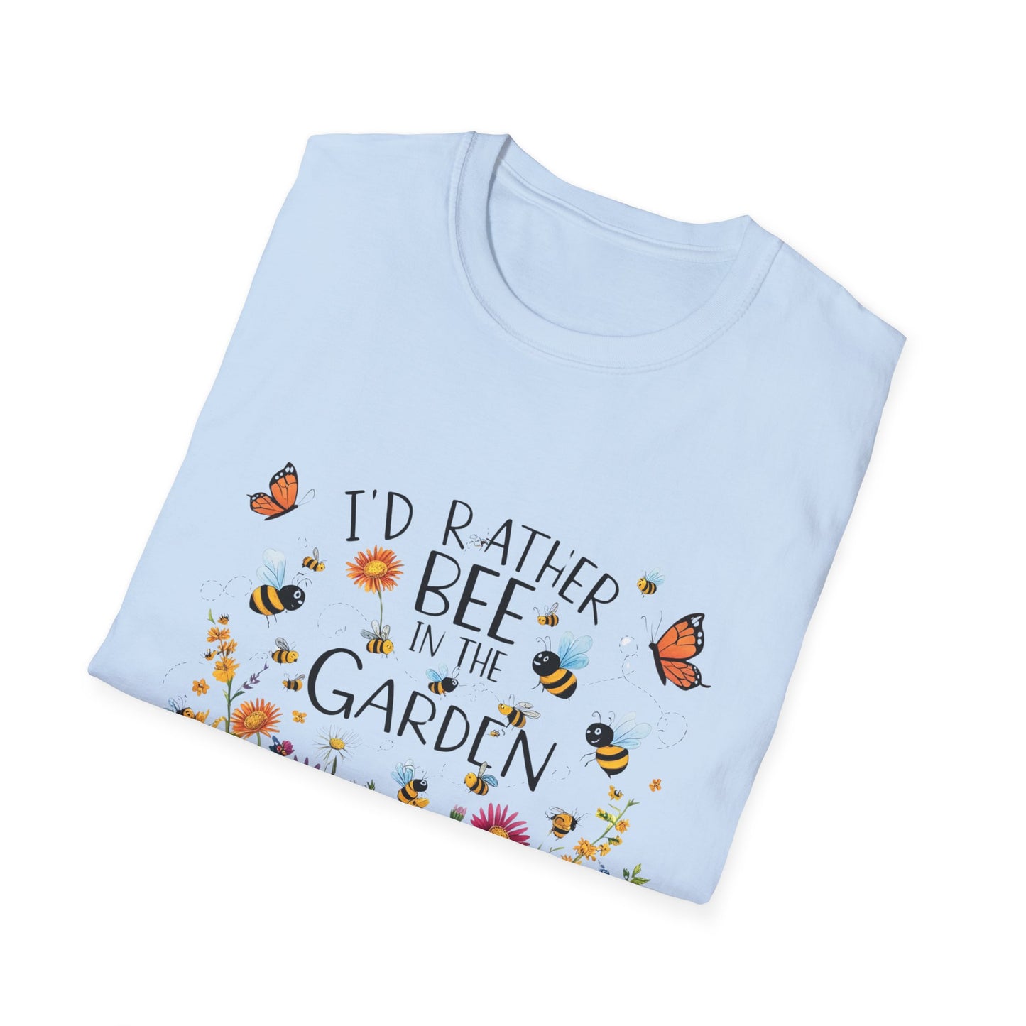 Garden Lover's Unisex T-Shirt, Nature Gift, Bee in the Garden Tee, Floral Shirt, Spring Fashion, Eco-Friendly Apparel