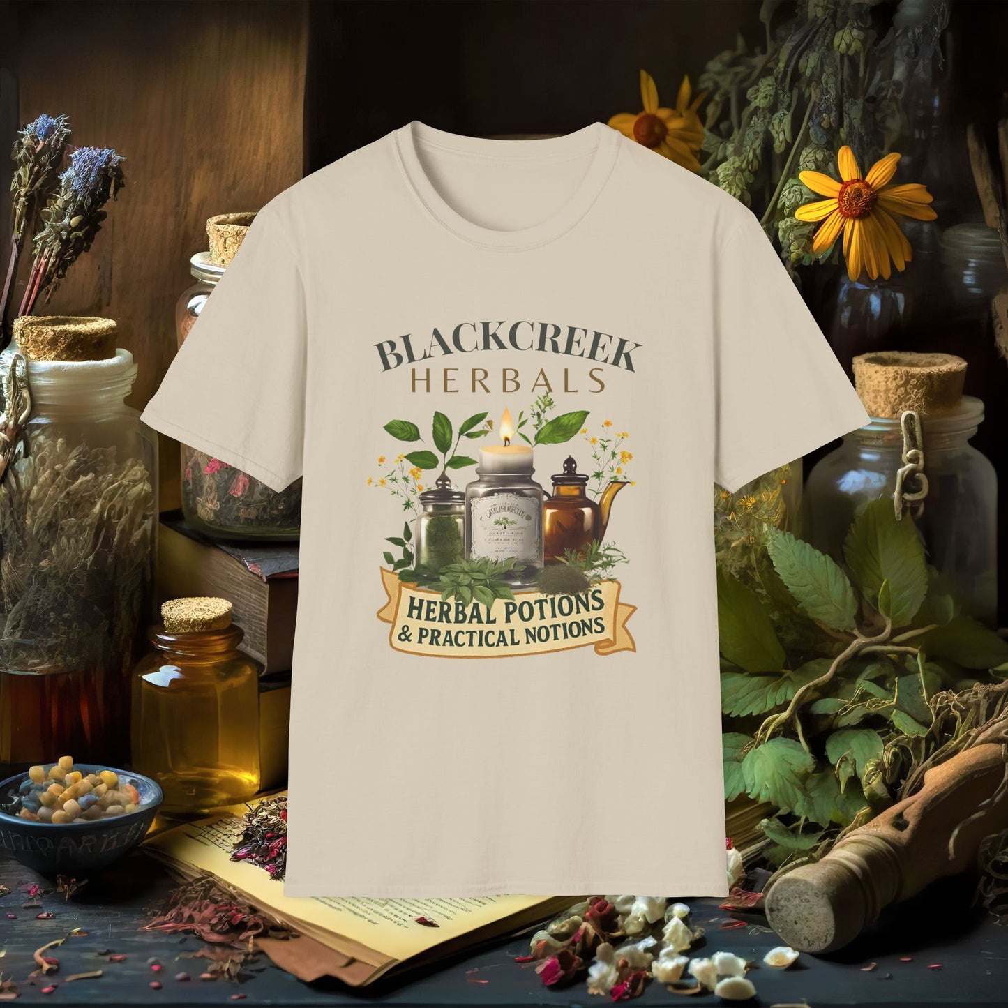 Herbalist T-Shirt - Whimsical Blackcreek Herbals Design
