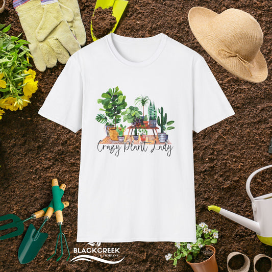 Crazy Plant Lady Unisex Softstyle T-Shirt - Perfect Gift for Gardeners & Plant Lovers