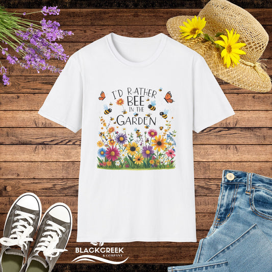 I'd Rather Bee in the Garden Unisex Softstyle T-Shirt