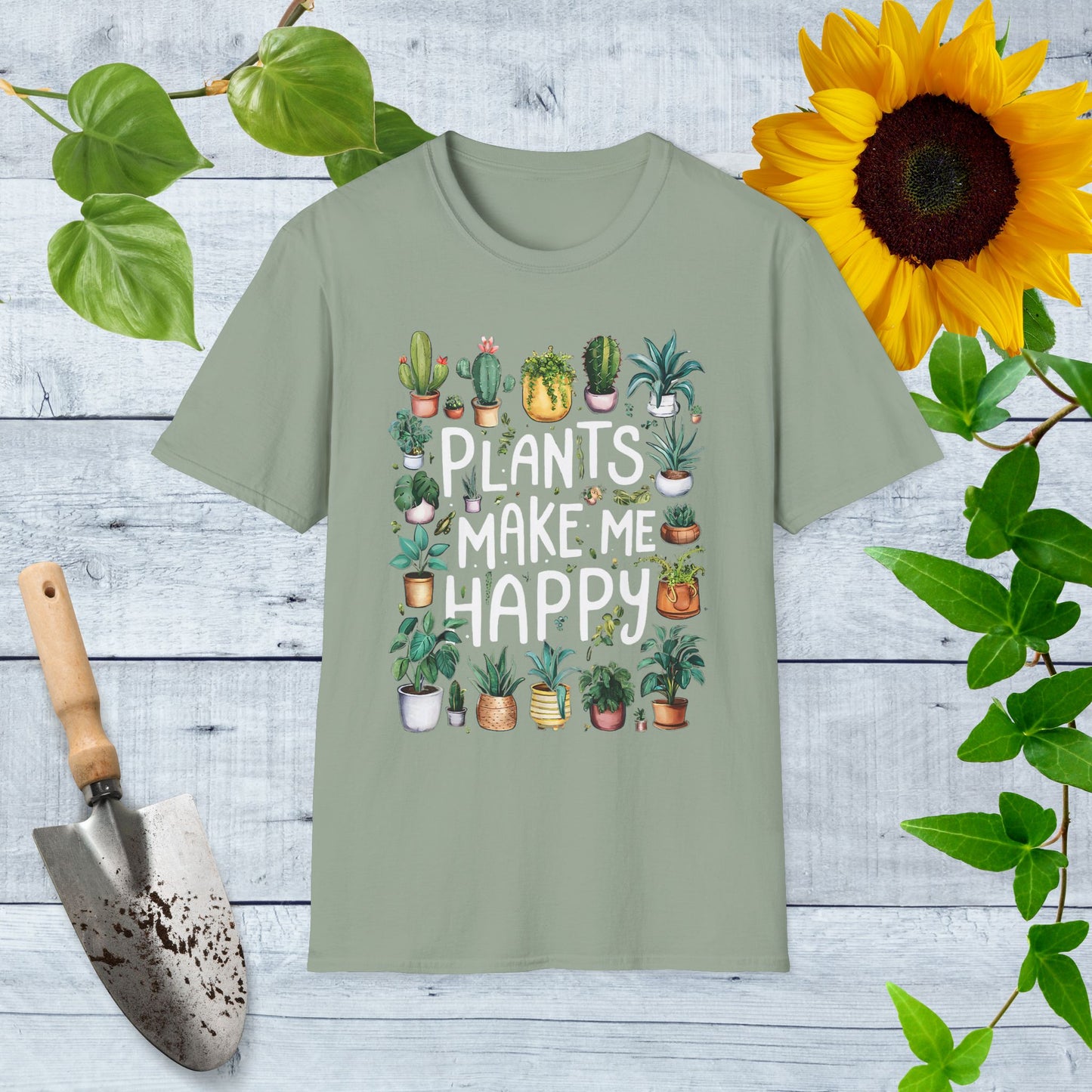 Plants Make Me Happy Unisex Softstyle T-Shirt – Perfect for Plant Lovers