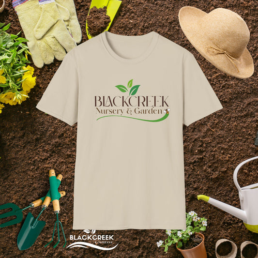 Black Creek Nursery T-Shirt, Gardening Tee, Nature Lover Gift, Unisex Softstyle Top, Eco-Friendly Apparel, Plant Lover Shirt